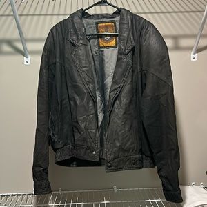 IOU vintage leather collection black women’s jacket. XL.